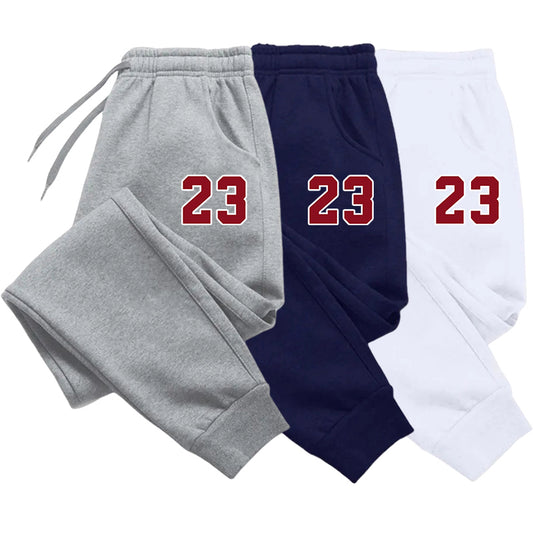 Men's Luxury Print Fleece Sweatpants Warm Jogging Pants Multiple PacksMale Outd image 0