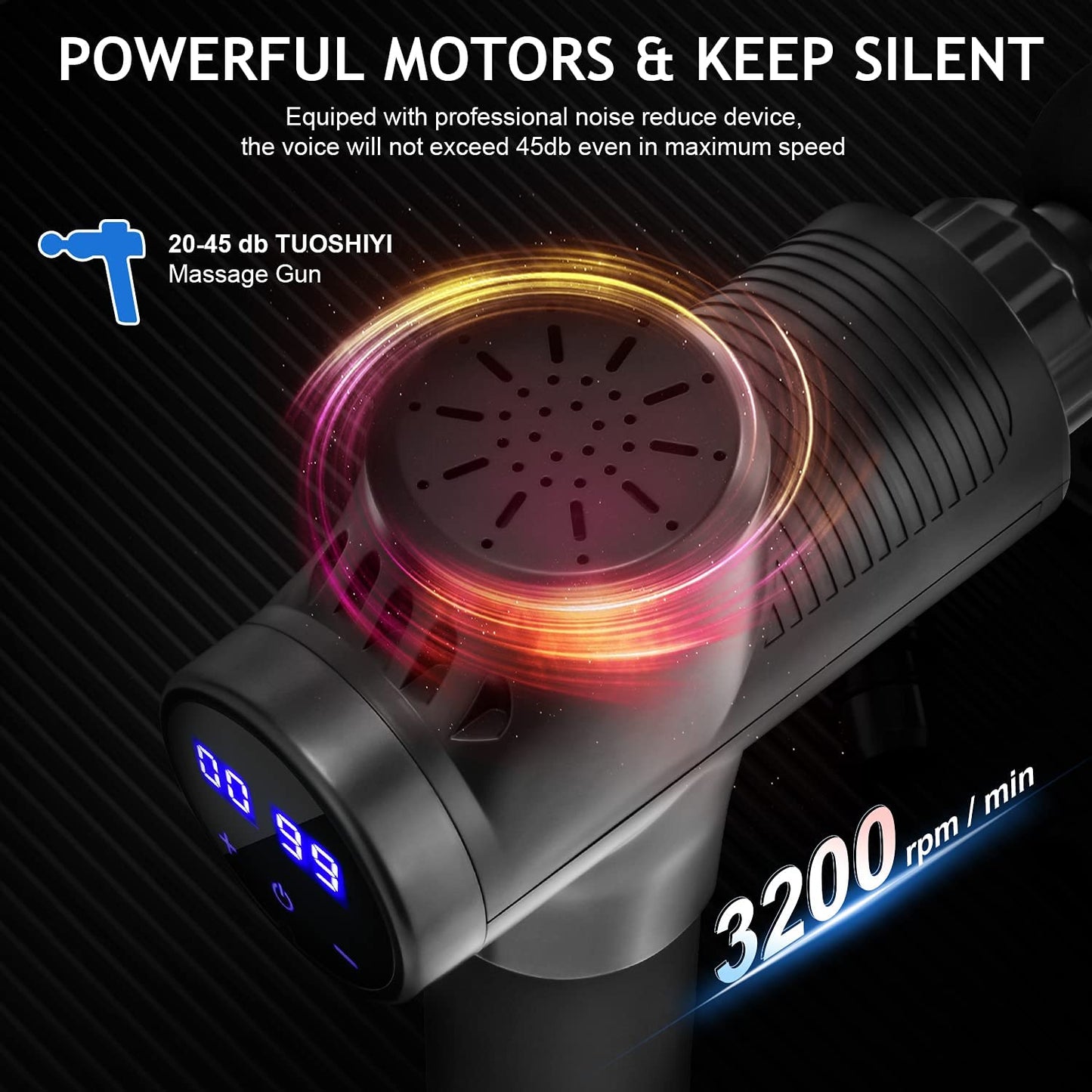 Deep Tissue Massage Gun For Muscle Pain Relief LCD Display Adjustable Speeds image 2