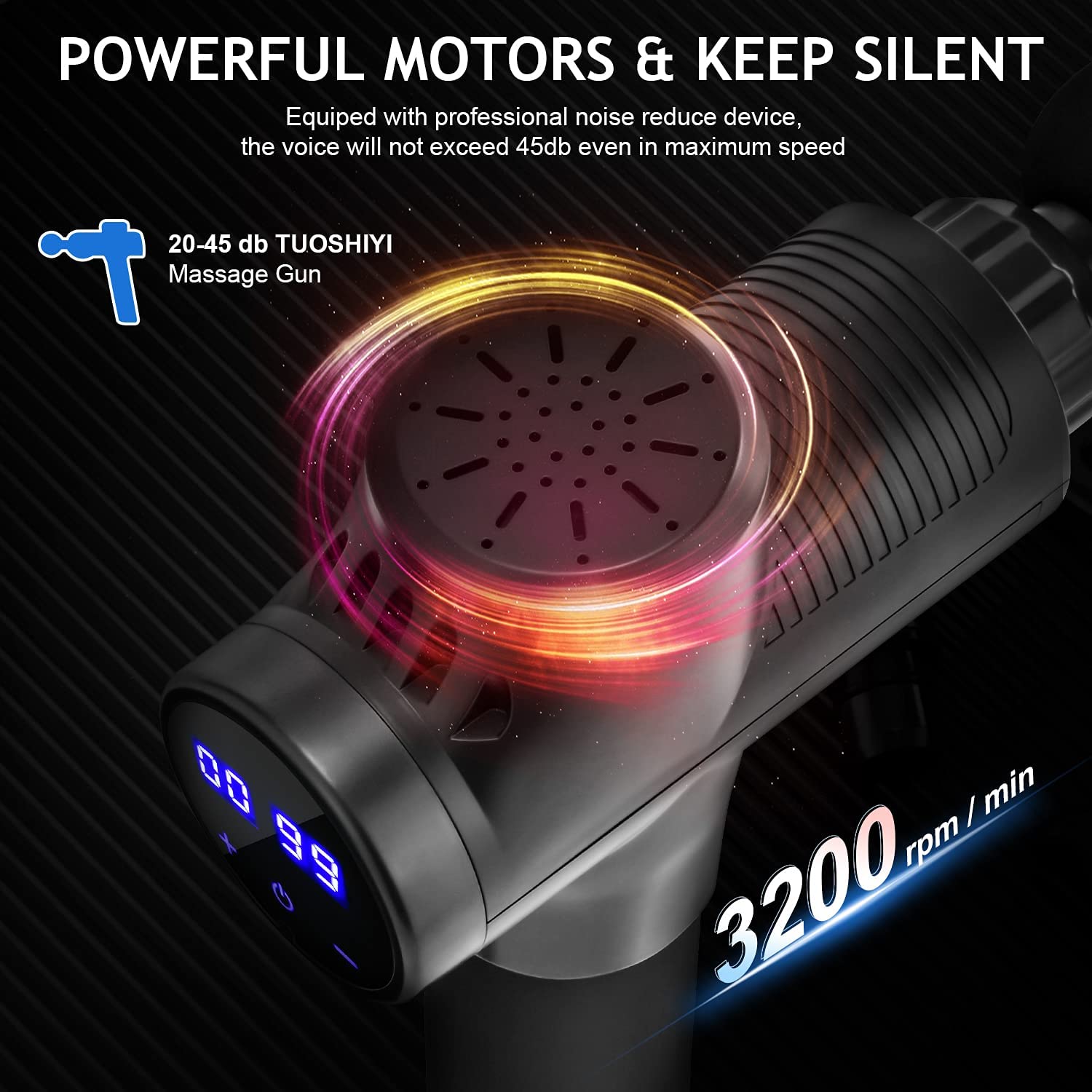 Deep Tissue Massage Gun For Muscle Pain Relief LCD Display Adjustable Speeds image 2