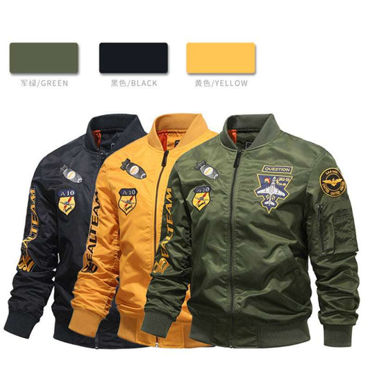 Men's Spring and Autumn Thin Army Green Black Yellow Motorcycle Pilot Baseball  image 0