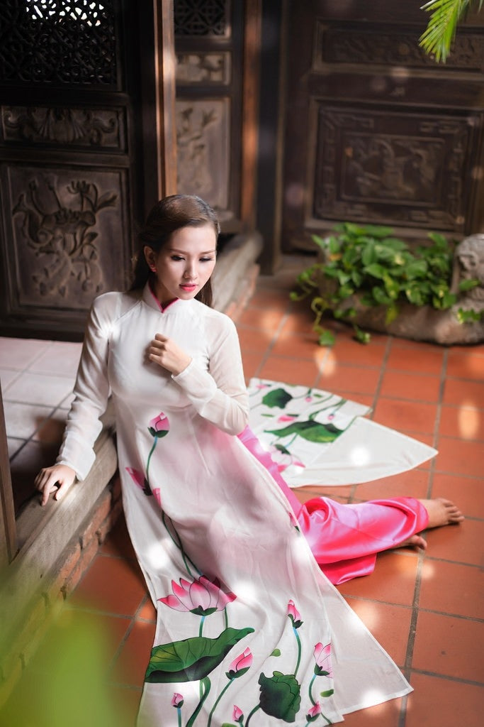 tailored lotus aodai vietnam clothing cheongsam aodai vietnam dress vietnamese  image 2