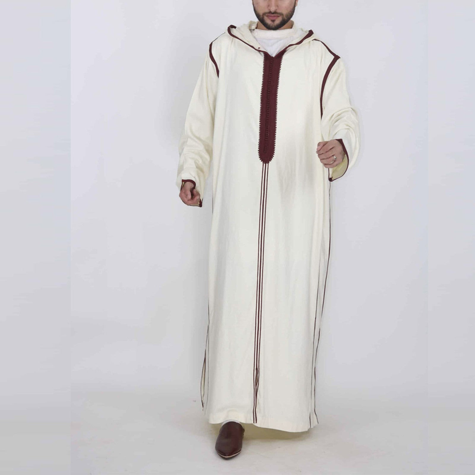 Abaya Jellaba For Men Islam Kameez Thobe New Arab Men's Hooded Shirt Muslim Rob image 0