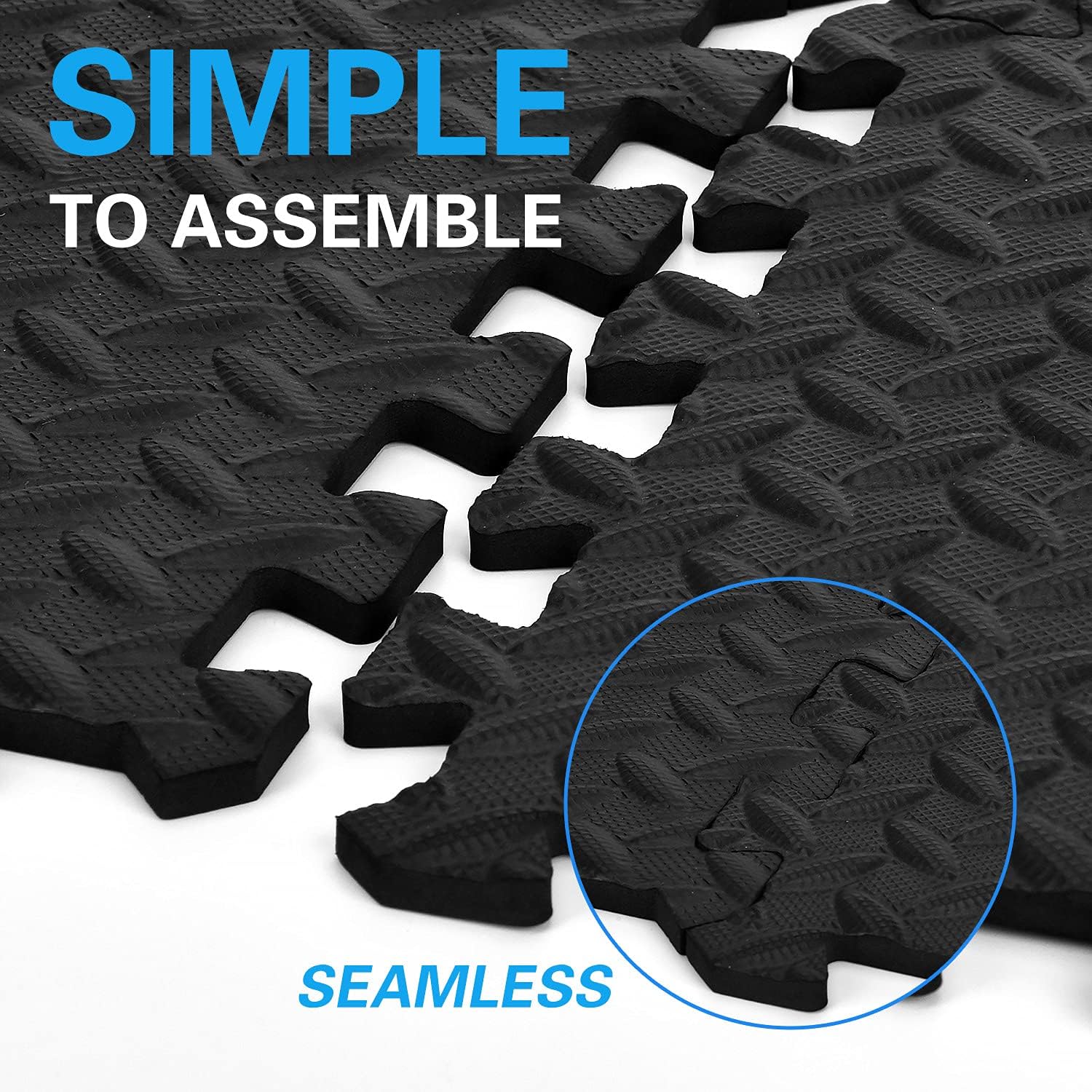 0.9cm EVA Soft Non-Toxic Waterproof Foam Mat Black Puzzle Play Floor Mats for K image 5
