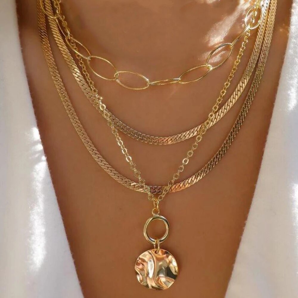 bls-miracle Bohemia Gold Color Multiple Styles Necklace For Women Trendy Multi- image 25