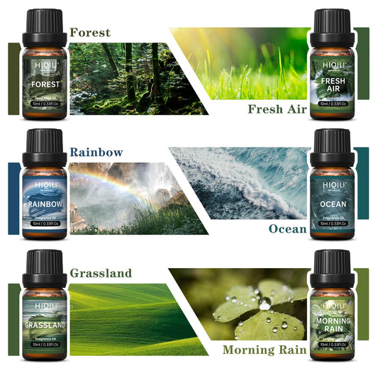 HIQILI Fragrance Oils Set-Nature Theme | TOP 6 Gift Set Use For Aromatherapy,Di image 0