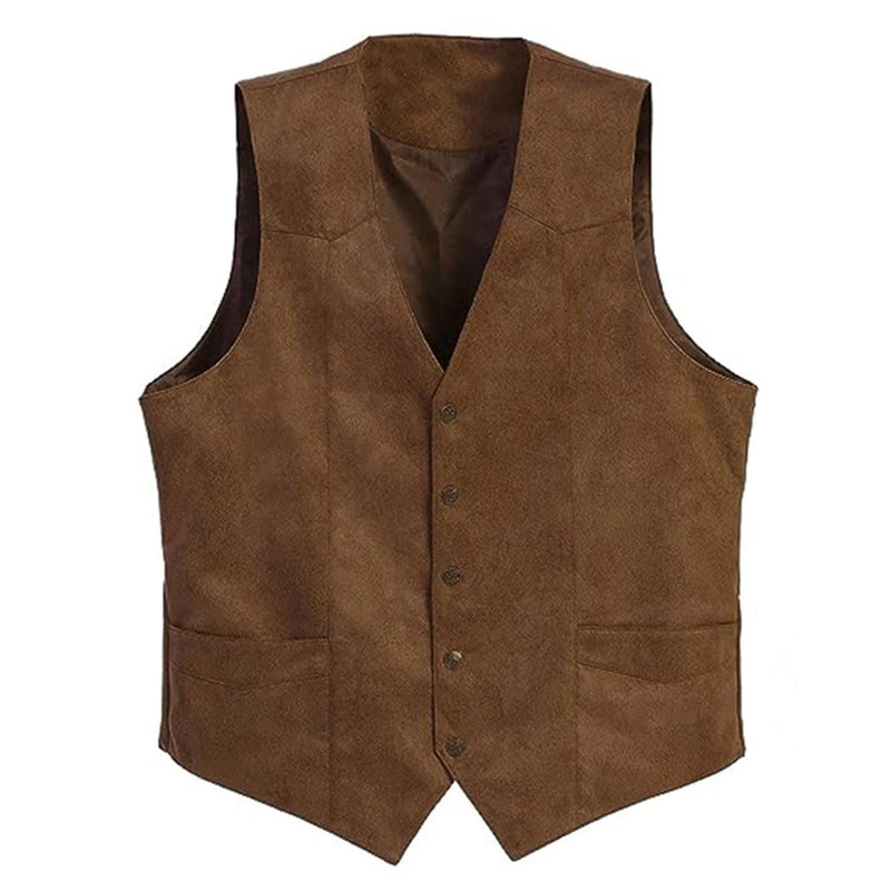 Men s  Fit V-Neck Suit Vest with Button Closure and Curved Hemline Sleeveless S image 0