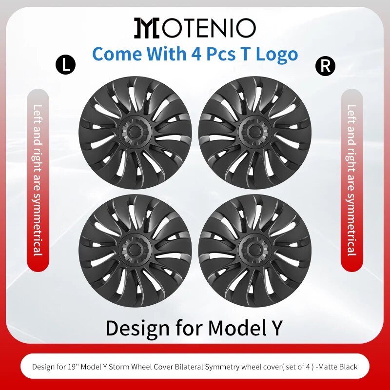 4PCS Wheel Cap For Tesla Model Y 2023 19 Inch RightÂ Left Hubcaps Cyclone Cover image 8