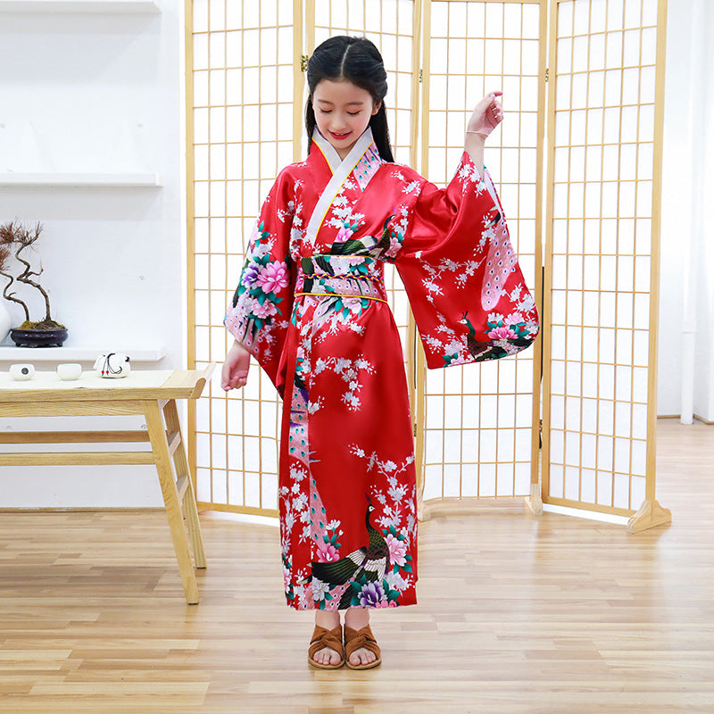 Girls Traditional Kimono Kids Original Ao Dai Yukata Wedding Dress Japanese Yuk image 0