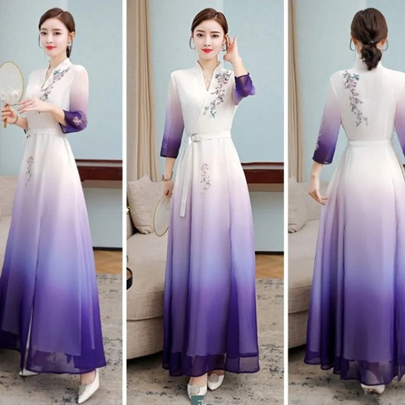 Vietnam Traditional Dress Chinese Style Aodai Cheongsam Qipao China Oriental Dr image 4